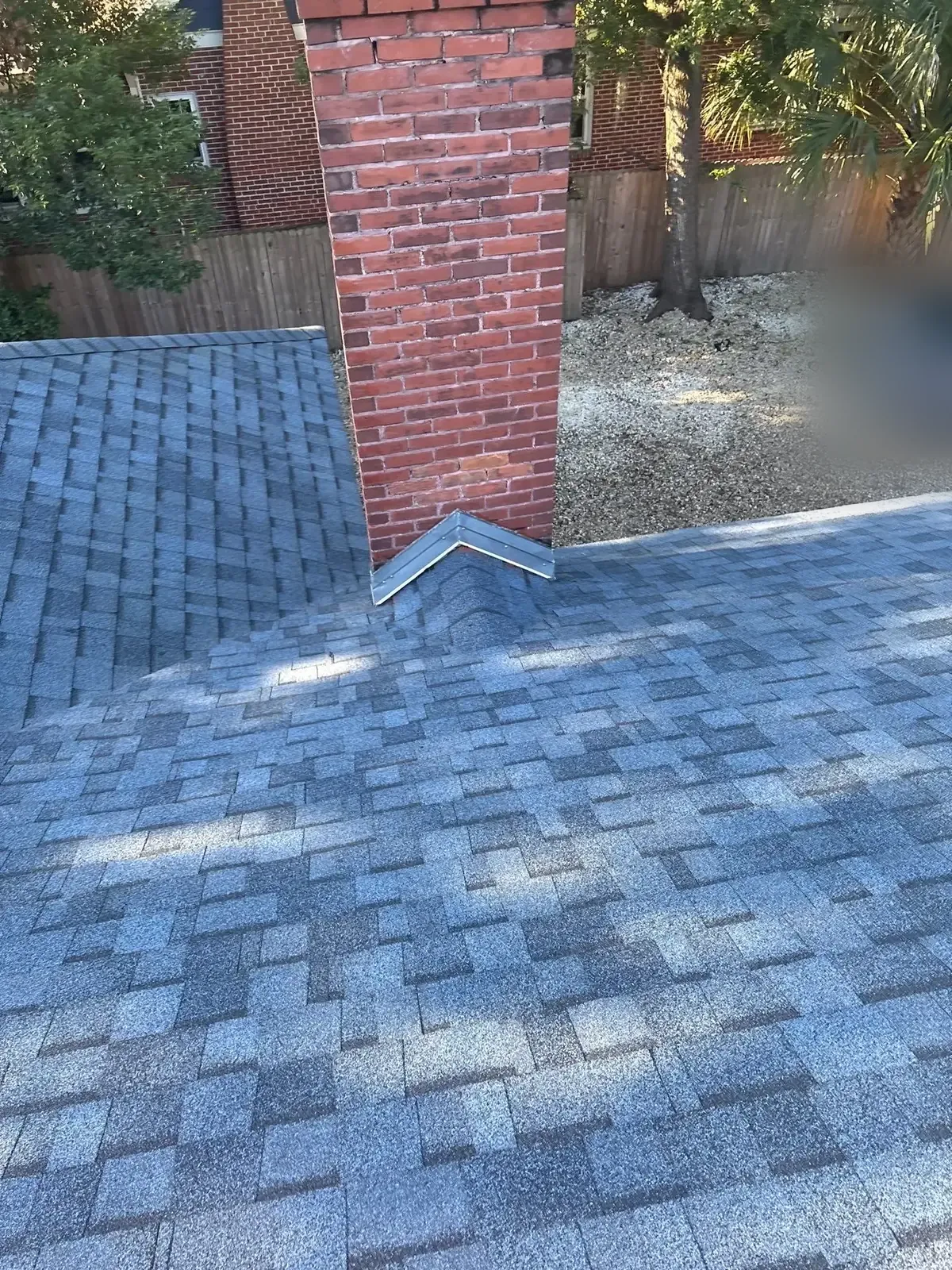 University Park Harbor Blue finished chimney and field Gainesville