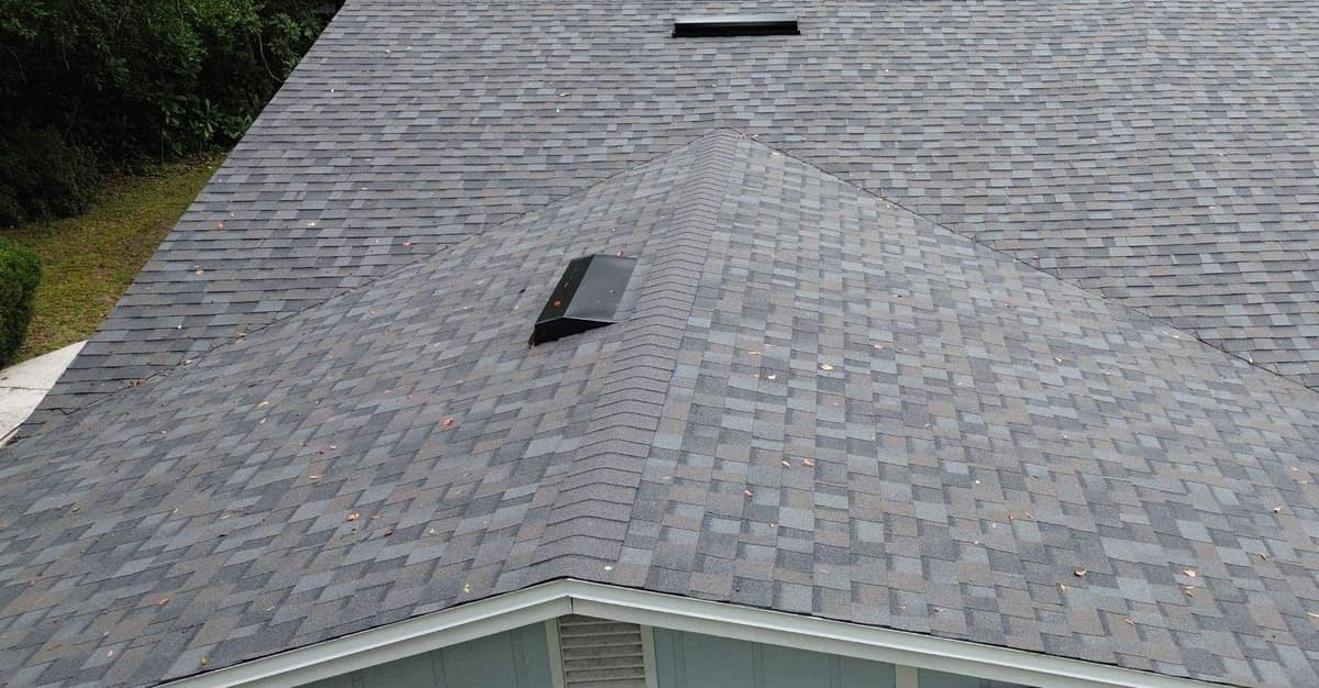Gable wing tying into the main roof, with a valley on each side, in Gainesville
